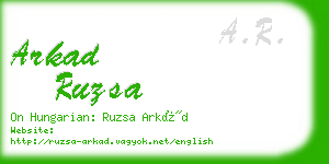 arkad ruzsa business card